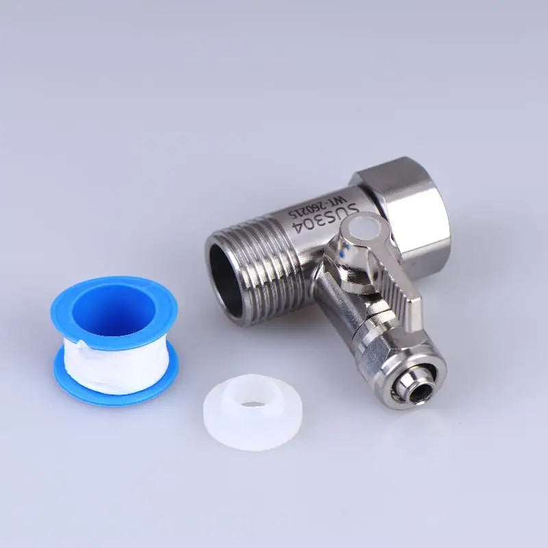 1 Set Tap Tee B Cold Hot Water Pipes Home Accessories 1/2" To 1/4"3/8" With Shut-Off Ball Valve RO Feed Water Adapter
